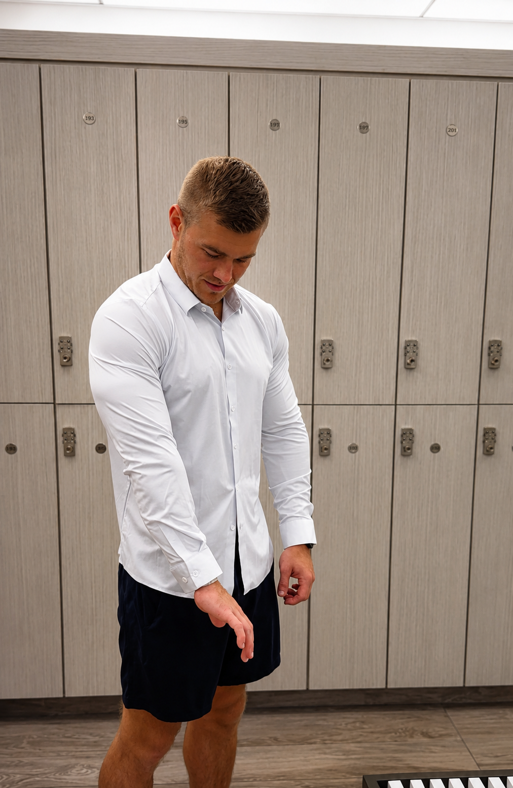 "Blanc" White Long Sleeve Performance Button Down