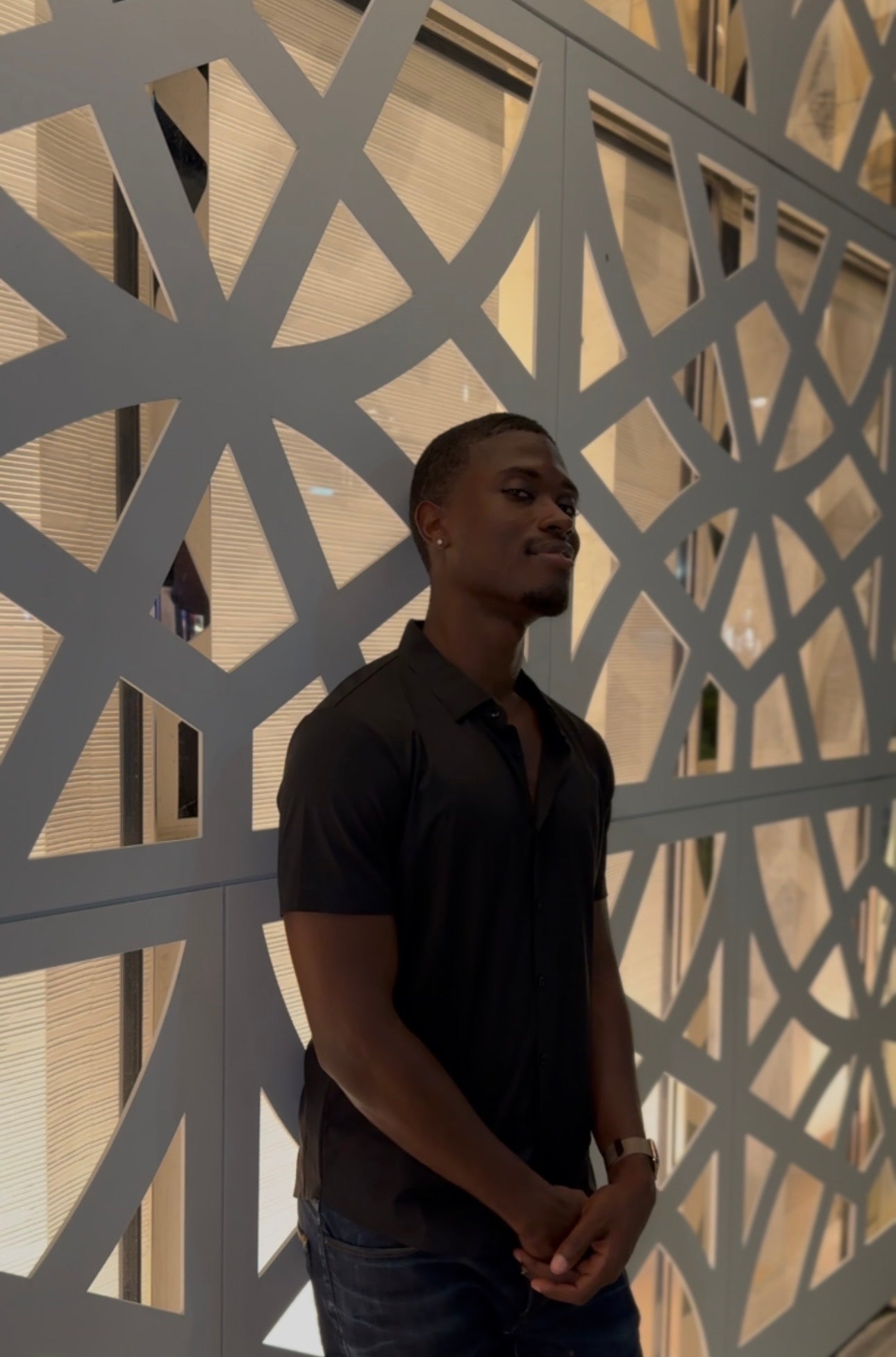 "Noir" Black Short Sleeve Performance Button Down