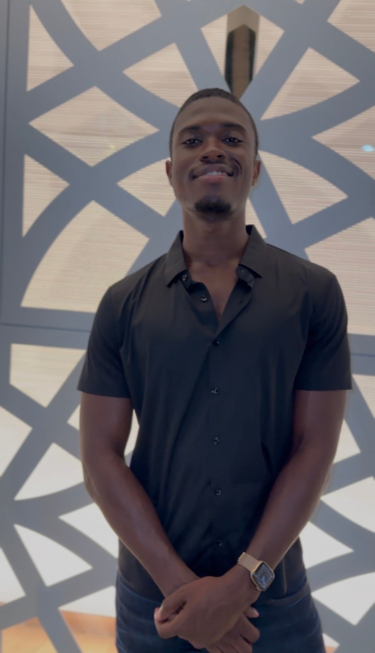 "Noir" Black Short Sleeve Performance Button Down