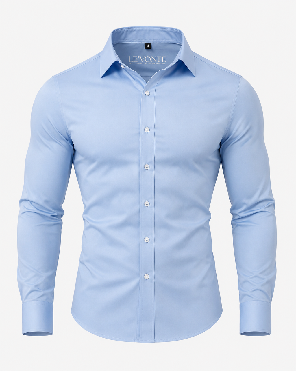 "Ciel" Light Blue Long Sleeve Performance Button Down