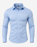 "Ciel" Light Blue Long Sleeve Performance Button Down