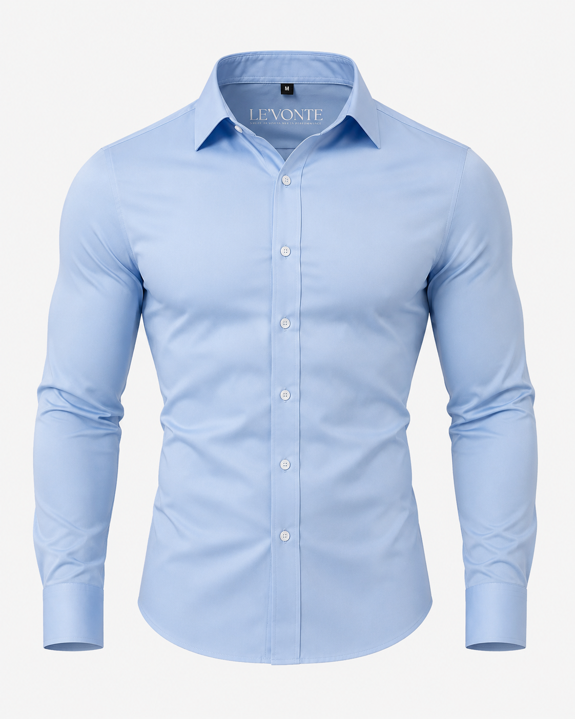 "Ciel" Light Blue Long Sleeve Performance Button Down