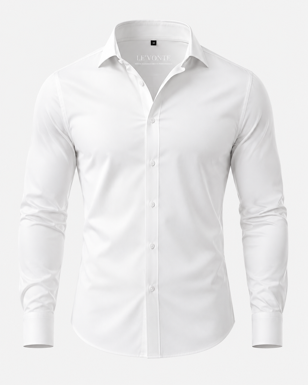 "Blanc" White Long Sleeve Performance Button Down