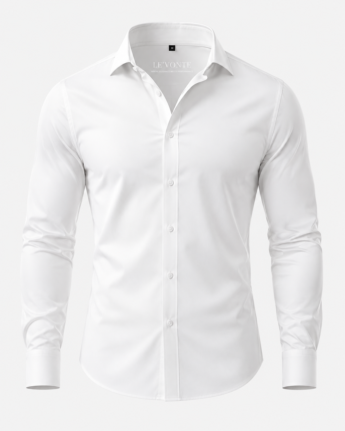 "Blanc" White Long Sleeve Performance Button Down